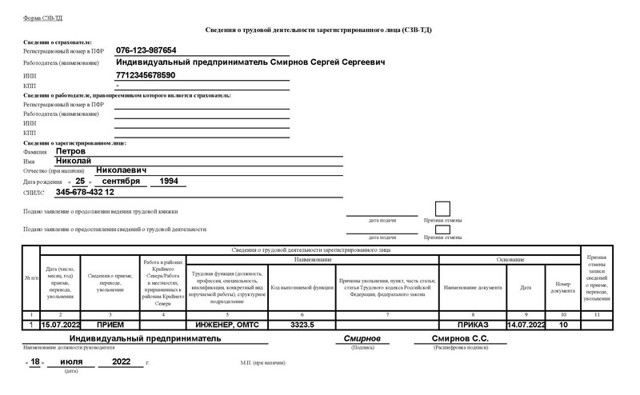 Заключение трудового договора ип с наемным работником 2023