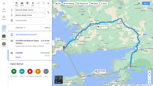 Расстояние от Бодрума до Мармариса на автобусе от аэропорта: сколько ехать км на машине и по времени